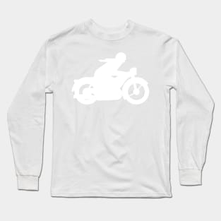 AWO Motorcycle Rider Silhouette (white) Long Sleeve T-Shirt